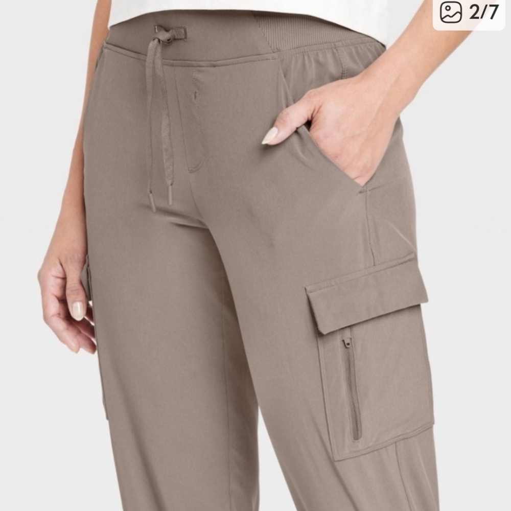 All In Motion Women's Stretch Woven Cargo Pants - Tan - Picture 3 of 5